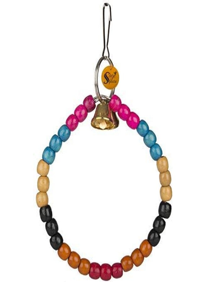 سايج سكوير لعبة خرز خشبية طبيعية كبيرة الحجم ومرنة على شكل طائر مربع من سيج، لعبة قفص متأرجحة مناسبة لطيور الكوكاتيل، وطيور الحب، والببغاء الأسترالي، وببغاء الشمس، والكناري، والببغاء الرمادي الأفريقي، والكوكاتو، والماكاو، والببغاء الأسترالي. - Image 1